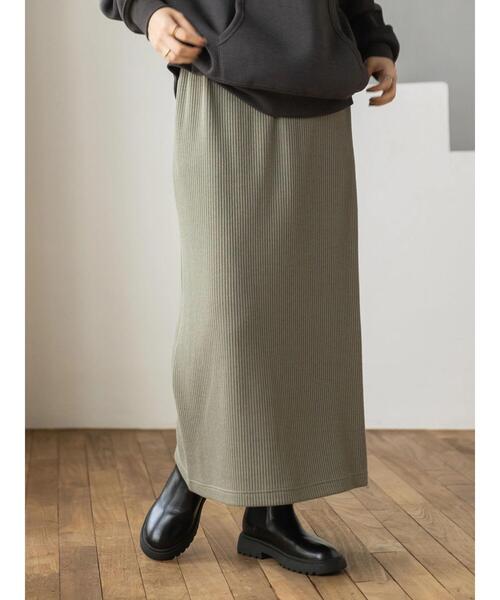 CRAFT STANDARD BOUTIQUE(クラフトスタンダードブティック)の「【追加】リブタイトスカート *◆(スカート・レディース・ブラック/カーキ/グレイッシュベージュ・M/L)」の14枚目の写真