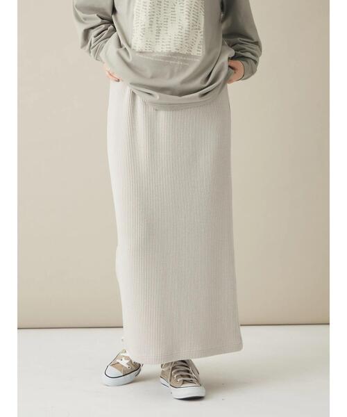 CRAFT STANDARD BOUTIQUE(クラフトスタンダードブティック)の「【追加】リブタイトスカート *◆(スカート・レディース・ブラック/カーキ/グレイッシュベージュ・M/L)」の13枚目の写真