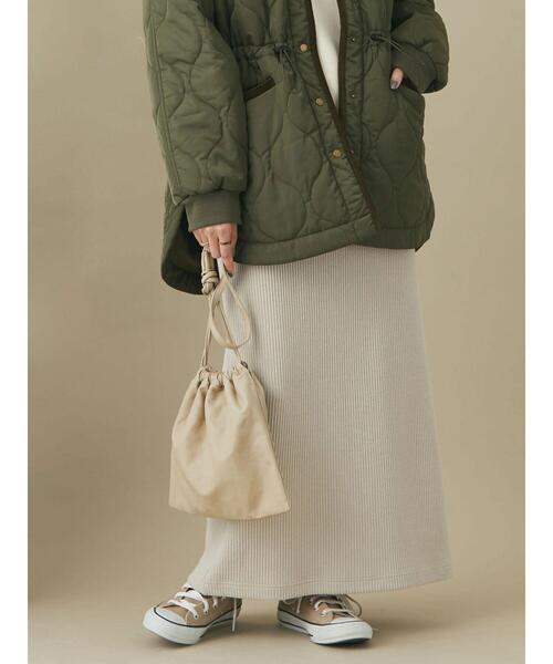 CRAFT STANDARD BOUTIQUE(クラフトスタンダードブティック)の「【追加】リブタイトスカート *◆(スカート・レディース・ブラック/カーキ/グレイッシュベージュ・M/L)」の12枚目の写真