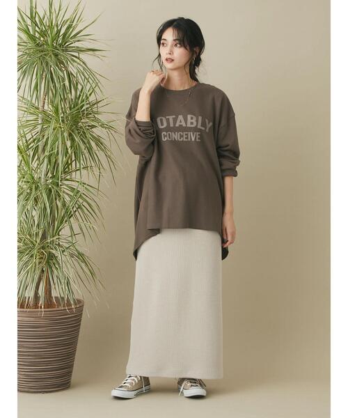 CRAFT STANDARD BOUTIQUE(クラフトスタンダードブティック)の「【追加】リブタイトスカート *◆(スカート・レディース・ブラック/カーキ/グレイッシュベージュ・M/L)」の8枚目の写真