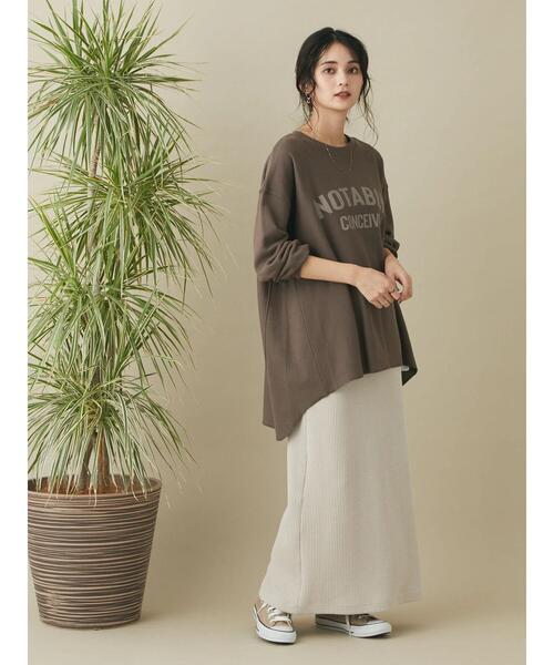 CRAFT STANDARD BOUTIQUE(クラフトスタンダードブティック)の「【追加】リブタイトスカート *◆(スカート・レディース・ブラック/カーキ/グレイッシュベージュ・M/L)」の7枚目の写真