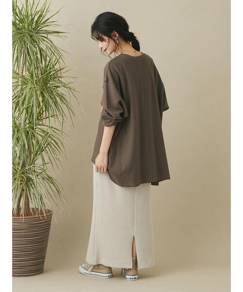 CRAFT STANDARD BOUTIQUE(クラフトスタンダードブティック)の「【追加】リブタイトスカート *◆(スカート・レディース・ブラック/カーキ/グレイッシュベージュ・M/L)」の6枚目の写真