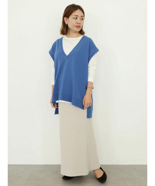 CRAFT STANDARD BOUTIQUE(クラフトスタンダードブティック)の「【追加】リブタイトスカート *◆(スカート・レディース・ブラック/カーキ/グレイッシュベージュ・M/L)」の4枚目の写真