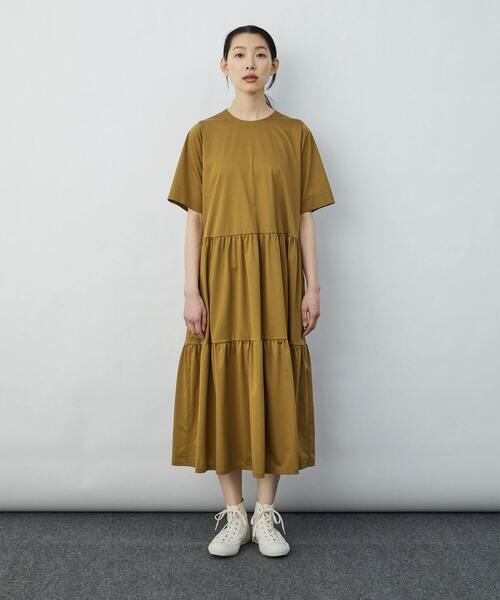 LOISIR エステルコットンティアードプリーツワンピース　ノースリーブ エステルコットンポプリンティアードプリーツワンピース｜BIGI