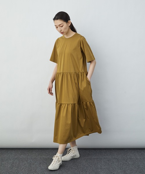 LOISIR エステルコットンティアードプリーツワンピース　ノースリーブ LOISIR（ロワズィール）の「コットンエステル天竺ティアード