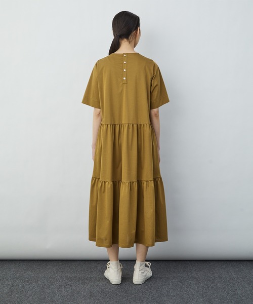 LOISIR エステルコットンティアードプリーツワンピース　ノースリーブ LOISIR エステルコットンティアードプリーツワンピース ノースリーブ