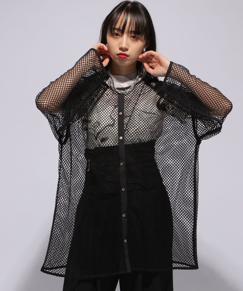 HARE（ハレ）の「2WAYメッシュカラーカーディガン(HARE)（カーディガン