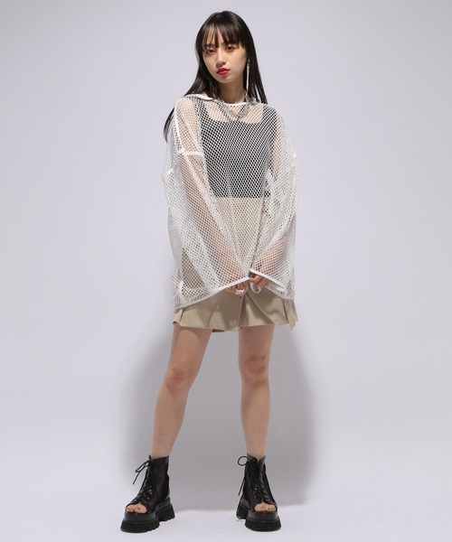 HARE（ハレ）の「2WAYメッシュカラーカーディガン(HARE)（カーディガン