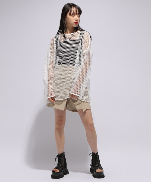 HARE（ハレ）の「2WAYメッシュカラーカーディガン(HARE)（カーディガン