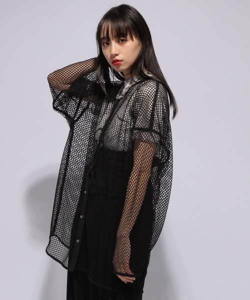 HARE（ハレ）の「2WAYメッシュカラーカーディガン(HARE)（カーディガン