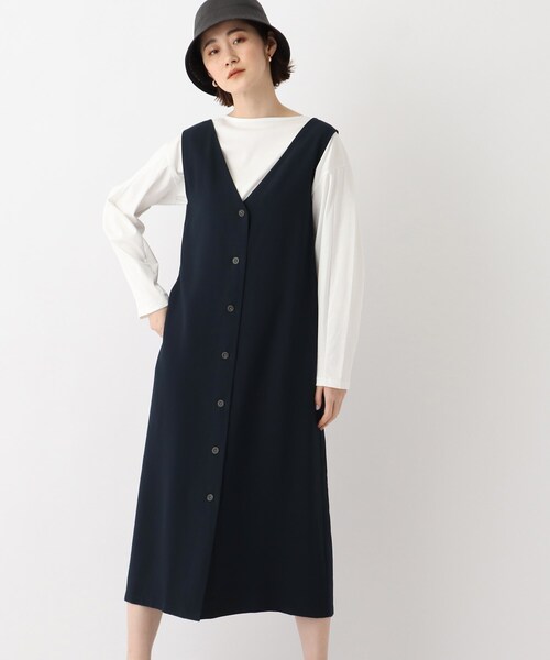 OPAQUE.CLIP(オペークドットクリップ)の「◆【Caffisi】3way ジャンパースカート(スカート・レディース・ダークネイビー/ベージュ系その他2/黄緑系・00)」の3枚目の写真