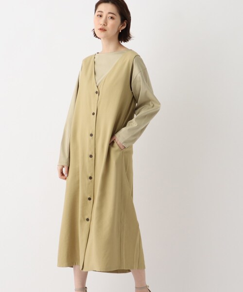 OPAQUE.CLIP(オペークドットクリップ)の「◆【Caffisi】3way ジャンパースカート(スカート・レディース・ダークネイビー/ベージュ系その他2/黄緑系・00)」の1枚目の写真