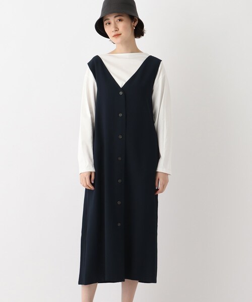 OPAQUE.CLIP(オペークドットクリップ)の「◆【Caffisi】3way ジャンパースカート(スカート・レディース・ダークネイビー/ベージュ系その他2/黄緑系・00)」の16枚目の写真