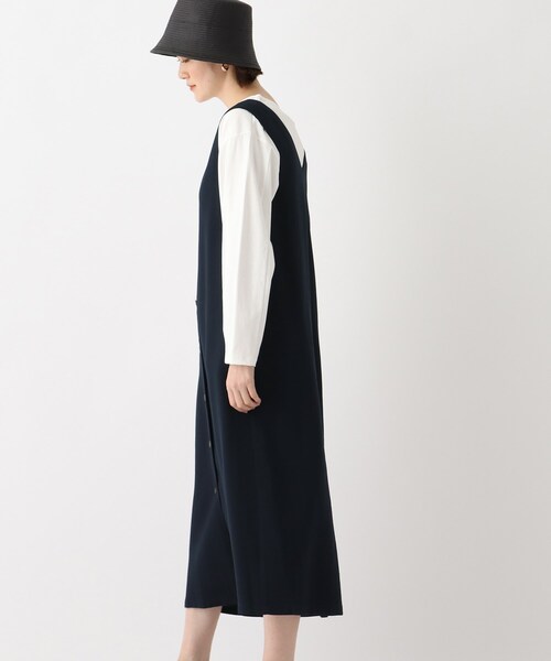 OPAQUE.CLIP(オペークドットクリップ)の「◆【Caffisi】3way ジャンパースカート(スカート・レディース・ダークネイビー/ベージュ系その他2/黄緑系・00)」の6枚目の写真