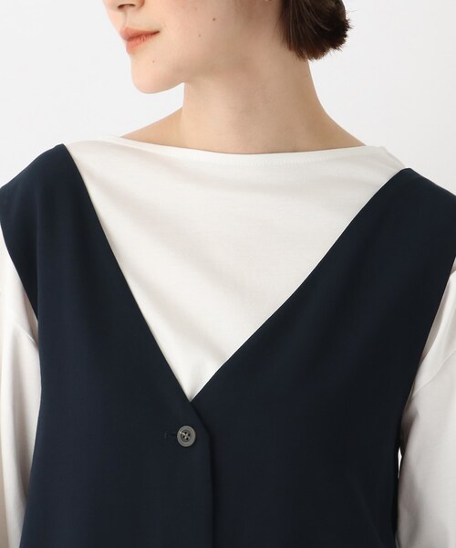 OPAQUE.CLIP(オペークドットクリップ)の「◆【Caffisi】3way ジャンパースカート(スカート・レディース・ダークネイビー/ベージュ系その他2/黄緑系・00)」の12枚目の写真