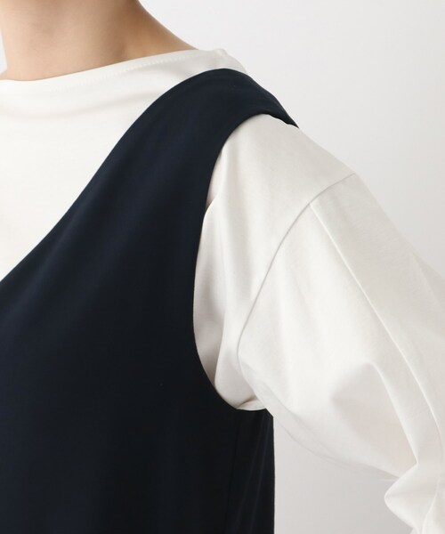 OPAQUE.CLIP(オペークドットクリップ)の「◆【Caffisi】3way ジャンパースカート(スカート・レディース・ダークネイビー/ベージュ系その他2/黄緑系・00)」の10枚目の写真