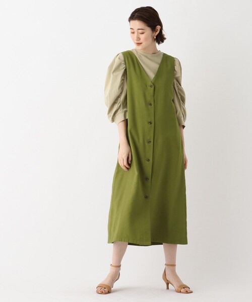 OPAQUE.CLIP(オペークドットクリップ)の「◆【Caffisi】3way ジャンパースカート(スカート・レディース・ダークネイビー/ベージュ系その他2/黄緑系・00)」の5枚目の写真