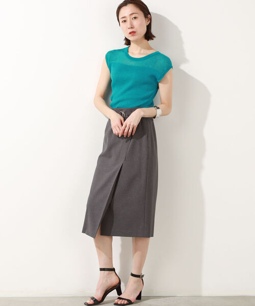 NOLLEY’S Sophi（ノーリーズソフィ）の「麻混スパークフレンチプルオーバーニット（ニット/セーター・レディース・ブラック/ベージュ/カーキ/ミント・36/38）」の11枚目の写真