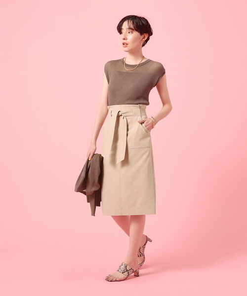 NOLLEY’S Sophi（ノーリーズソフィ）の「麻混スパークフレンチプルオーバーニット（ニット/セーター・レディース・ブラック/ベージュ/カーキ/ミント・36/38）」の19枚目の写真