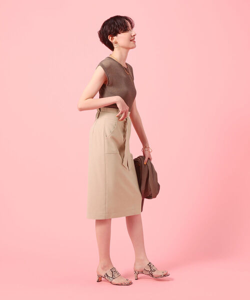 NOLLEY’S Sophi（ノーリーズソフィ）の「麻混スパークフレンチプルオーバーニット（ニット/セーター・レディース・ブラック/ベージュ/カーキ/ミント・36/38）」の14枚目の写真