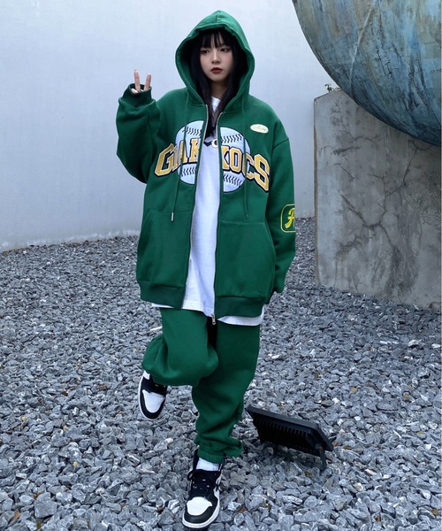 ARULE（アルール）の「A'GEM/9 × .kom『ARULE/アルール』アーチロゴ ベースボール グラフィック ジップアップパーカー（パーカー・レディース・ブラック/ブラウン/グリーン・L/M）」の21枚目の写真