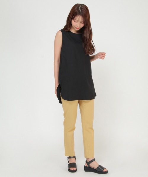 ikka（イッカ）の「裾ラウンドノースリプルオーバー（タンクトップ・レディース・ブラック/オフホワイト/その他1・M/L）」の14枚目の写真