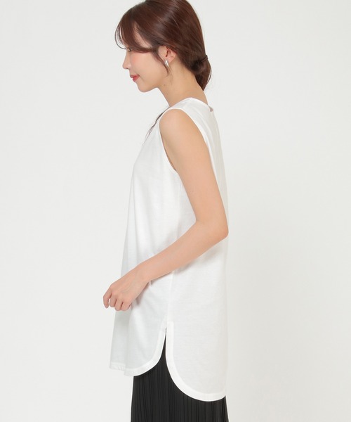 ikka（イッカ）の「裾ラウンドノースリプルオーバー（タンクトップ・レディース・ブラック/オフホワイト/その他1・M/L）」の18枚目の写真