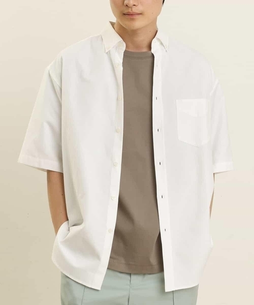 a.v.v(アーヴェヴェ)の「オックスBIGシャツ(シャツ/ブラウス・メンズ・ホワイト/ブルー・46/48)」の2枚目の写真