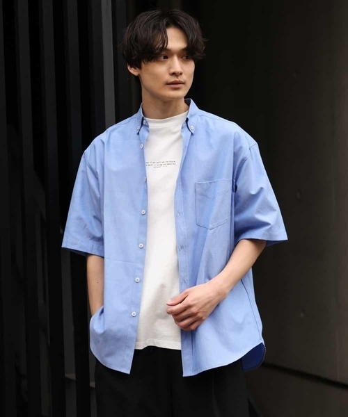 a.v.v(アーヴェヴェ)の「オックスBIGシャツ(シャツ/ブラウス・メンズ・ホワイト/ブルー・46/48)」の19枚目の写真