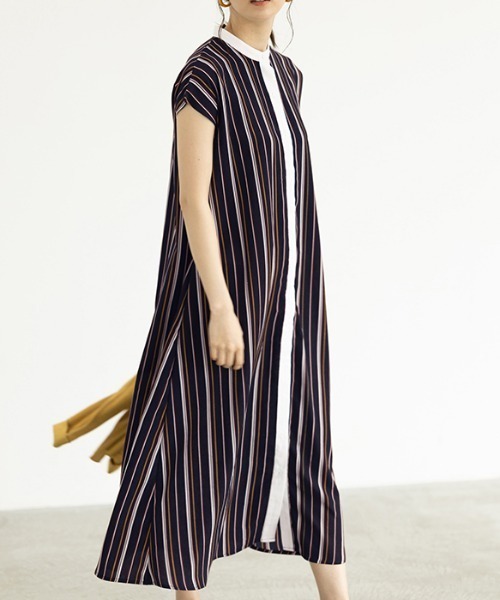 GeeRA(ジーラ)の「バンドカラープリントワンピース(ワンピース・レディース・ネイビー/オレンジ・MEDIUM/LARGE/X-LARGE)」の10枚目の写真
