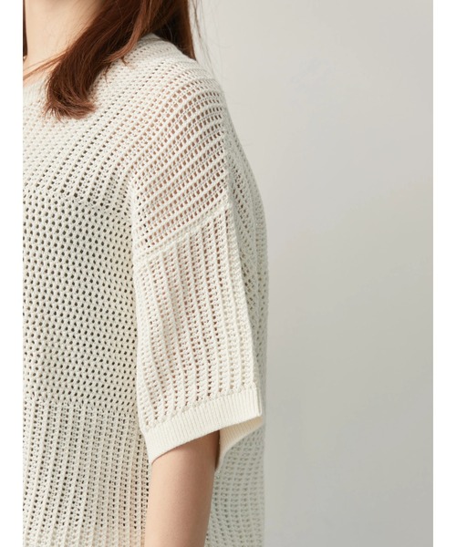 AMERICAN HOLIC（アメリカンホリック）の「透かし編みニットプルオーバー　-ウォッシャブル-（ニット/セーター・レディース・ネイビー/ブラウン/アイボリー・M/L）」の9枚目の写真