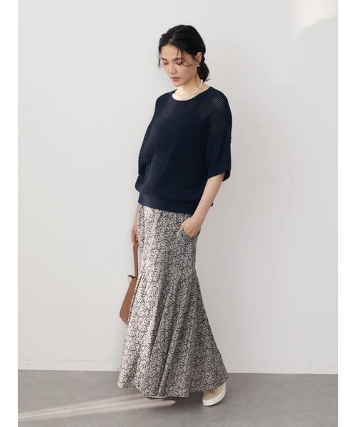 AMERICAN HOLIC（アメリカンホリック）の「透かし編みニットプルオーバー　-ウォッシャブル-（ニット/セーター・レディース・ネイビー/ブラウン/アイボリー・M/L）」の15枚目の写真