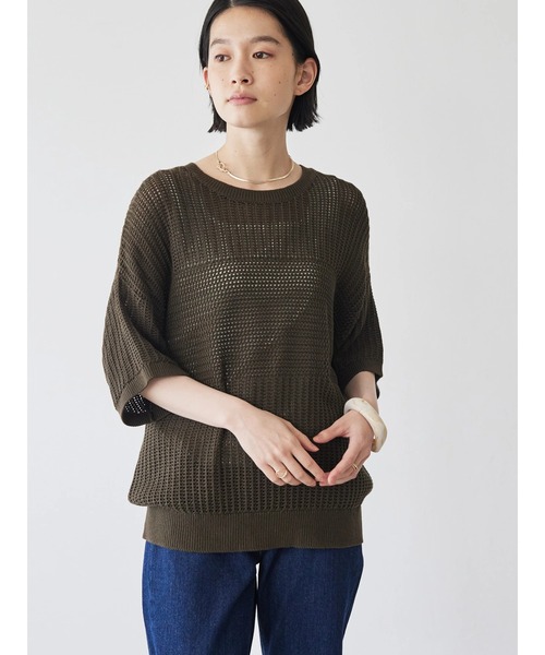 AMERICAN HOLIC（アメリカンホリック）の「透かし編みニットプルオーバー　-ウォッシャブル-（ニット/セーター・レディース・ネイビー/ブラウン/アイボリー・M/L）」の19枚目の写真