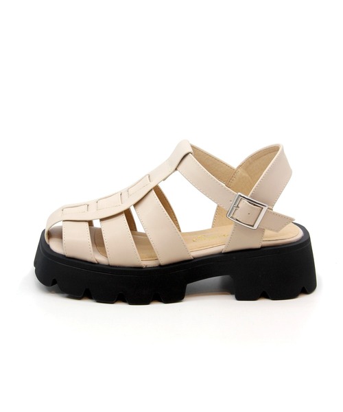 Sugar Sugar（シュガーシュガー）の「【SUGAR SUGAR シュガーシュガー】厚底グルカサンダル（サンダル・レディース・ブラック/シルバー/ベージュ/ダークブラウン・LL/S/M/L）」の6枚目の写真