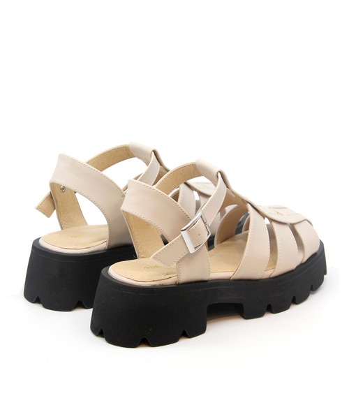 Sugar Sugar（シュガーシュガー）の「【SUGAR SUGAR シュガーシュガー】厚底グルカサンダル（サンダル・レディース・ブラック/シルバー/ベージュ/ダークブラウン・LL/S/M/L）」の9枚目の写真