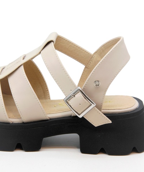 Sugar Sugar（シュガーシュガー）の「【SUGAR SUGAR シュガーシュガー】厚底グルカサンダル（サンダル・レディース・ブラック/シルバー/ベージュ/ダークブラウン・LL/S/M/L）」の13枚目の写真