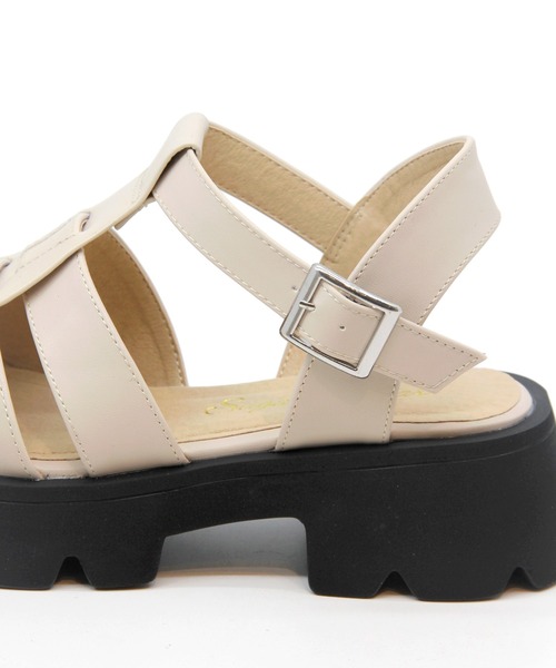 Sugar Sugar（シュガーシュガー）の「【SUGAR SUGAR シュガーシュガー】厚底グルカサンダル（サンダル・レディース・ブラック/シルバー/ベージュ/ダークブラウン・LL/S/M/L）」の15枚目の写真