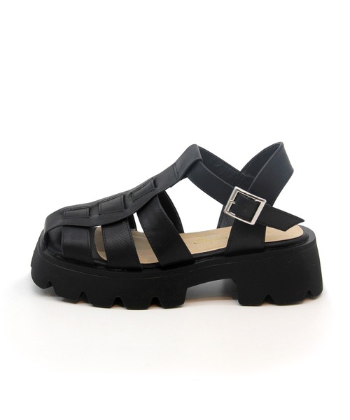 Sugar Sugar（シュガーシュガー）の「【SUGAR SUGAR シュガーシュガー】厚底グルカサンダル（サンダル・レディース・ブラック/シルバー/ベージュ/ダークブラウン・LL/S/M/L）」の5枚目の写真