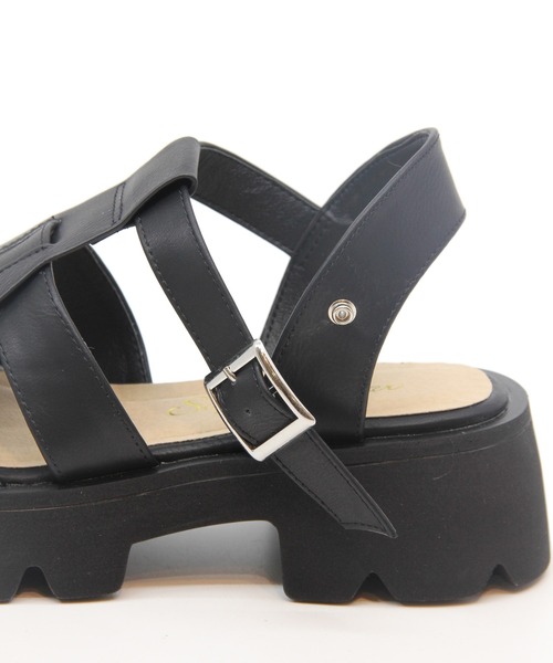 Sugar Sugar（シュガーシュガー）の「【SUGAR SUGAR シュガーシュガー】厚底グルカサンダル（サンダル・レディース・ブラック/シルバー/ベージュ/ダークブラウン・LL/S/M/L）」の12枚目の写真