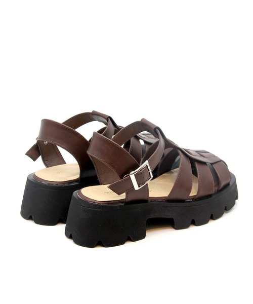 Sugar Sugar（シュガーシュガー）の「【SUGAR SUGAR シュガーシュガー】厚底グルカサンダル（サンダル・レディース・ブラック/シルバー/ベージュ/ダークブラウン・LL/S/M/L）」の18枚目の写真