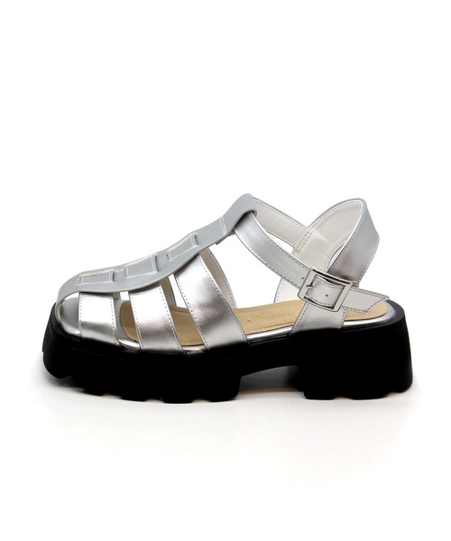 Sugar Sugar（シュガーシュガー）の「【SUGAR SUGAR シュガーシュガー】厚底グルカサンダル（サンダル・レディース・ブラック/シルバー/ベージュ/ダークブラウン・LL/S/M/L）」の19枚目の写真