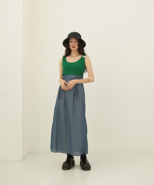 セール】Indian cotton sheer denim レースアップスカート TINA