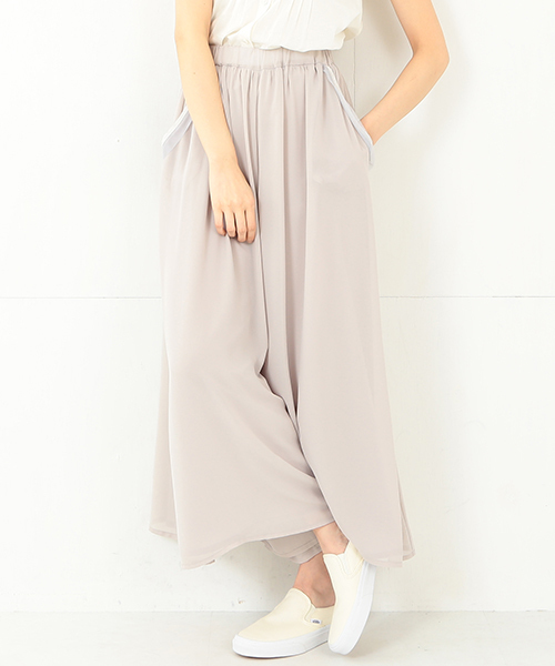 CAROLINA GLASER（カロリナ グレイサー）の「CAROLINA GLASER / ガウチョフレアーパンツ （その他パンツ・レディース・グレー/クリーム・ONE SIZE）」の2枚目の写真