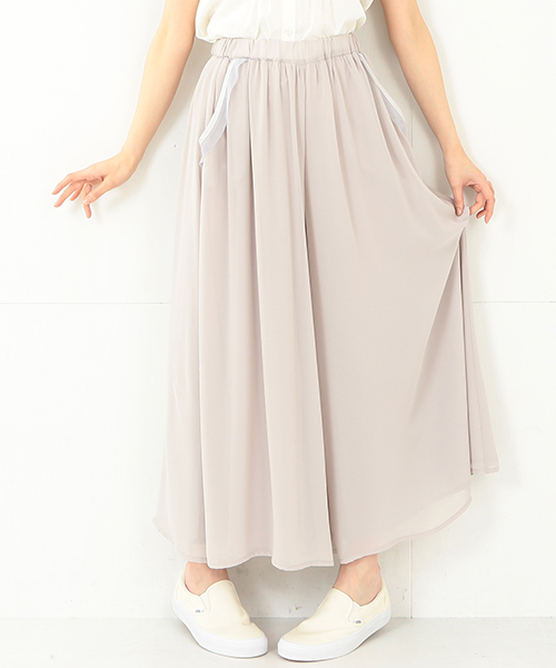 CAROLINA GLASER（カロリナ グレイサー）の「CAROLINA GLASER / ガウチョフレアーパンツ （その他パンツ・レディース・グレー/クリーム・ONE SIZE）」の3枚目の写真