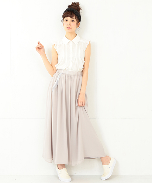 CAROLINA GLASER（カロリナ グレイサー）の「CAROLINA GLASER / ガウチョフレアーパンツ （その他パンツ・レディース・グレー/クリーム・ONE SIZE）」の6枚目の写真