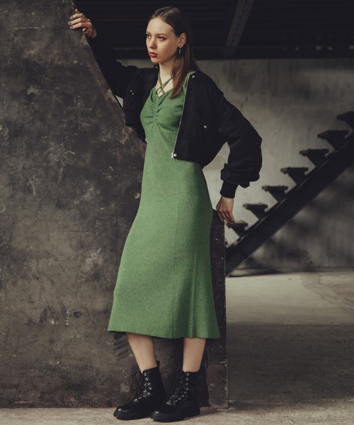 Cheek（チーク）の「ショートＭＡ－１（MA-1・レディース・ブラック/オレンジ/グリーン・MEDIUM）」の6枚目の写真