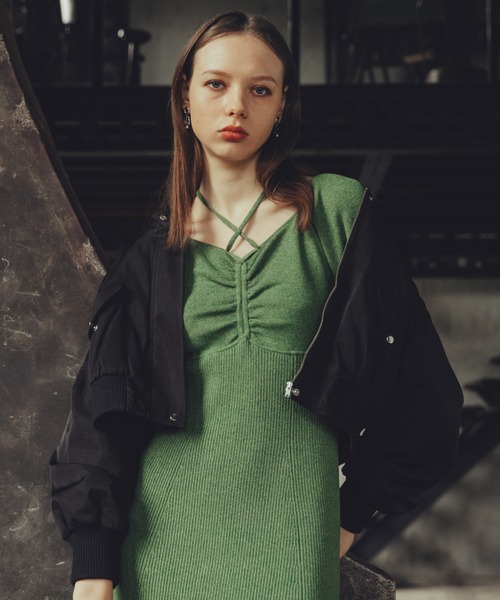 Cheek（チーク）の「ショートＭＡ－１（MA-1・レディース・ブラック/オレンジ/グリーン・MEDIUM）」の10枚目の写真