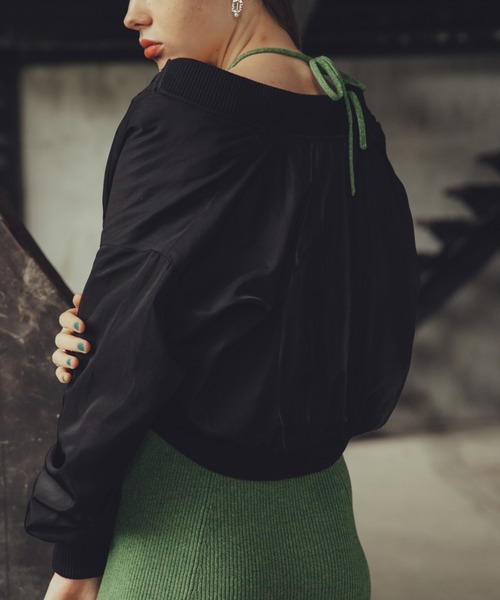 Cheek（チーク）の「ショートＭＡ－１（MA-1・レディース・ブラック/オレンジ/グリーン・MEDIUM）」の11枚目の写真