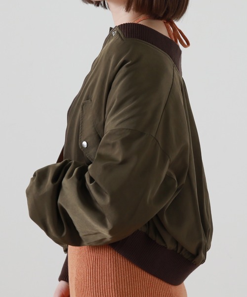 Cheek（チーク）の「ショートＭＡ－１（MA-1・レディース・ブラック/オレンジ/グリーン・MEDIUM）」の14枚目の写真