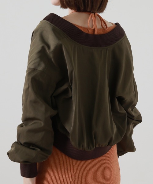 Cheek（チーク）の「ショートＭＡ－１（MA-1・レディース・ブラック/オレンジ/グリーン・MEDIUM）」の15枚目の写真